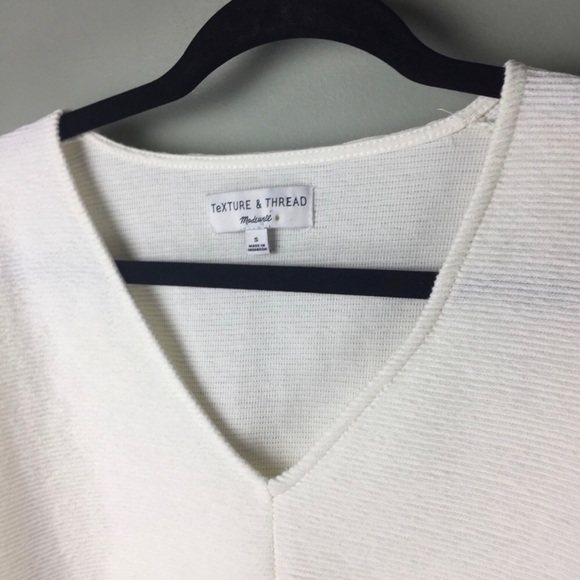 Madewell Texture & Thread Jacquard Tie Front Long Sleeve Cream Top Size Small - Picture 5 of 10